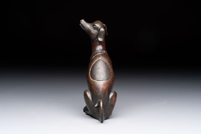 A rare Chinese bronze 'hound' censer, Ming