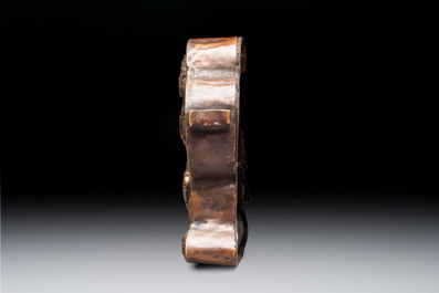 A Tibetan copper Gawu box and tsa tsa mold, 19th C.