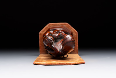 A carved boxwood sculpture of Madonna and Child, France or Italy, 19th C.