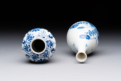 Five Chinese blue and white vases, jade 玉 marks, Kangxi and later