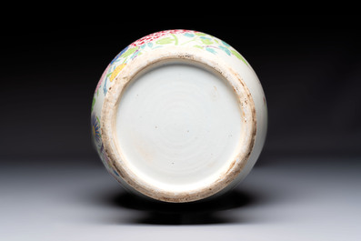 A large Chinese famille rose 'bird among flowering branches' vase, Yongzheng