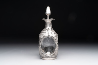 A varied collection of 12 Chinese export silver wares, 19/20th C.