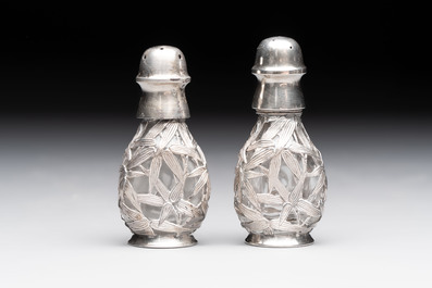 A varied collection of 12 Chinese export silver wares, 19/20th C.