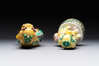 Five Chinese sancai-glazed wares, Kangxi and later