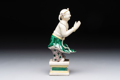 A Chinese sancai-glazed figure of Sudhana, 19th C.