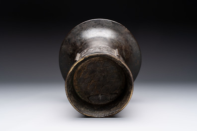 A Chinese archaistic bronze 'zun' vase, Ming