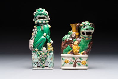 Five Chinese sancai-glazed wares, Kangxi and later