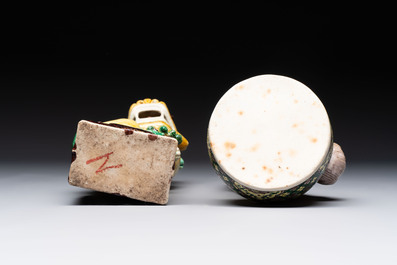 Five Chinese sancai-glazed wares, Kangxi and later