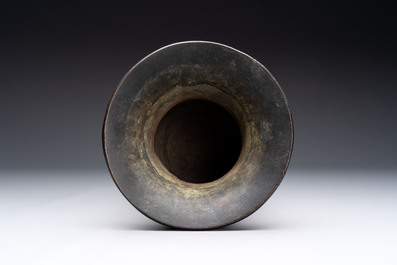 A Chinese archaistic bronze 'zun' vase, Ming