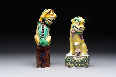 Five Chinese sancai-glazed wares, Kangxi and later
