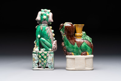 Five Chinese sancai-glazed wares, Kangxi and later