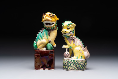Five Chinese sancai-glazed wares, Kangxi and later