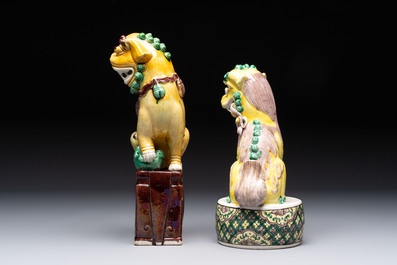 Five Chinese sancai-glazed wares, Kangxi and later