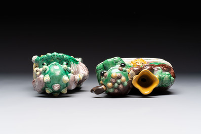 Five Chinese sancai-glazed wares, Kangxi and later