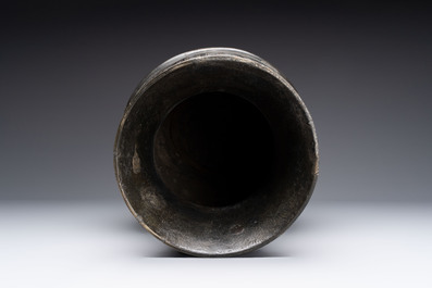 A large Chinese archaistic bronze 'hu' vase, Ming