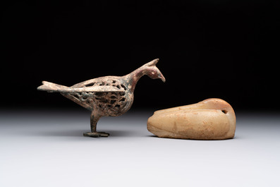Six various bronze, stone and ceramic wares, Iran/Egypt/Roman/China, 1st C. and later