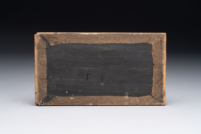 Seven Chinese gilt-lacquered carved wooden panels with narrative design, 19th C.