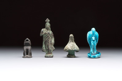 Six various bronze, stone and ceramic wares, Iran/Egypt/Roman/China, 1st C. and later