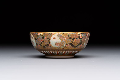 Three Japanese Satsuma wares, Kinkozan mark, Meiji, 19th C.