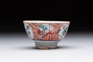 Eight Chinese blue, white, famille verte, and European-decorated wares, Kangxi/Qianlong