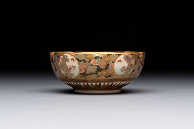 Three Japanese Satsuma wares, Kinkozan mark, Meiji, 19th C.