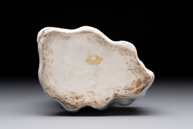 A Japanese Hirado blue and white candle holder, Meiji, 19th C.