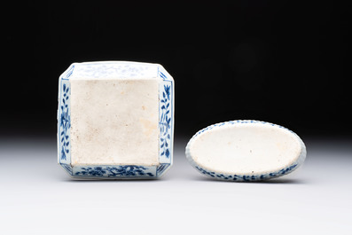 Eight Chinese blue, white, famille verte, and European-decorated wares, Kangxi/Qianlong