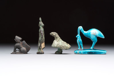 Six various bronze, stone and ceramic wares, Iran/Egypt/Roman/China, 1st C. and later