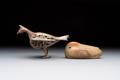 Six various bronze, stone and ceramic wares, Iran/Egypt/Roman/China, 1st C. and later