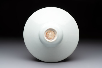 A Chinese qingbai spittoon with incised floral design, Song/Yuan