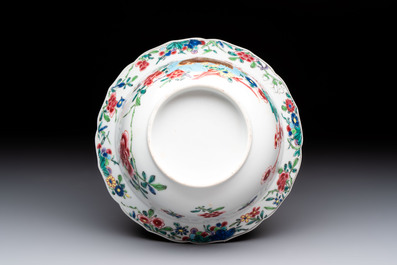 A Chinese famille rose teapot and a 'quails' bowl, Yongzheng
