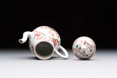 A Chinese famille rose teapot and a 'quails' bowl, Yongzheng