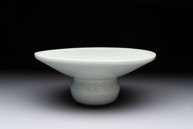 A Chinese qingbai spittoon with incised floral design, Song/Yuan