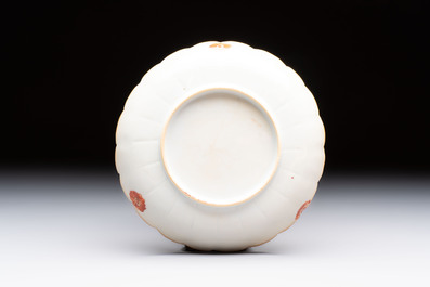 A Chinese famille verte bowl and saucer with floral design, Kangxi