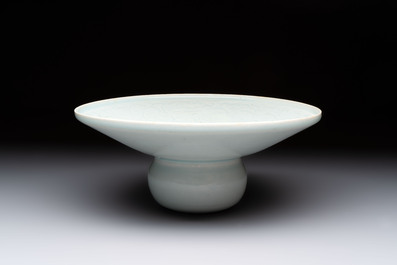 A Chinese qingbai spittoon with incised floral design, Song/Yuan
