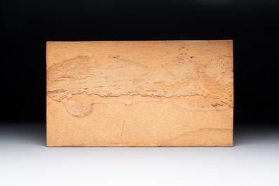 An illuminated manuscript fragment, ink, gouache and gold leaf on parchment, France, 19th C.