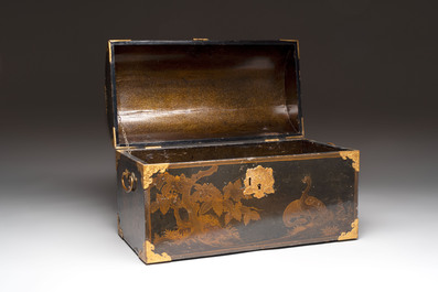 A Japanese gilt-lacquered Namban chest for the Dutch or Portuguese market, Edo, 17th C.