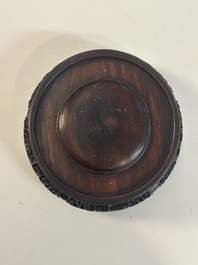 A collection of 11 Chinese wooden stands, 19/20th C.