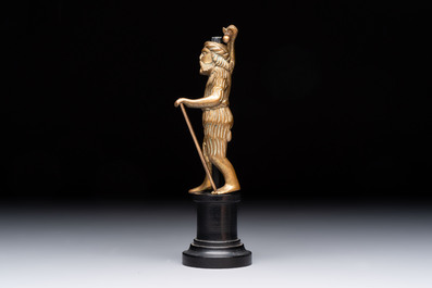 A Gothic brass chandelier finial in the form of a Wild Man, Flanders, ca. 1500