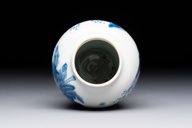 A fine Chinese blue and white 'Tao Yuanming 陶渊明' vase, Chenghua mark, Kangxi