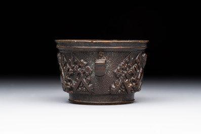 A French bronze mortar, 17th C.