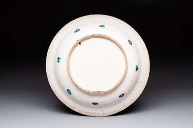 An Iznik 'saz leaf' pottery dish, Turkey, late 16th C