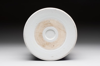 A fine Chinese blue and white 'fishermen and poem' bitong, Shang 賞 seal mark, Kangxi