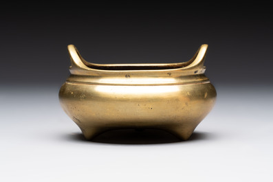 Two Chinese bronze censers, Xuande marks, 19th C.