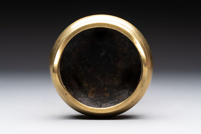 Two Chinese bronze censers, Xuande marks, 19th C.