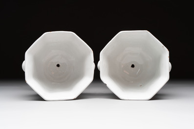 A pair of white-glazed Brussels faience jardini&egrave;res, 18th C.