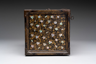 A Japanese Nanban portable lacquer cabinet, Momoyama, late 16th/early 17th C.