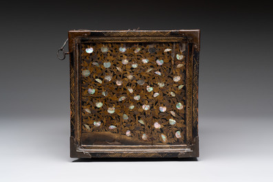A Japanese Nanban portable lacquer cabinet, Momoyama, late 16th/early 17th C.