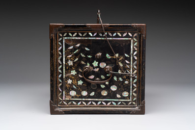 A Japanese Nanban portable lacquer cabinet, Momoyama, late 16th/early 17th C.