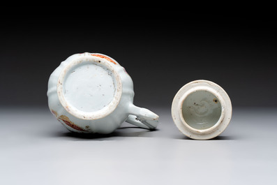 A Chinese famille rose 'mandarin subject' jug and cover, Qianlong